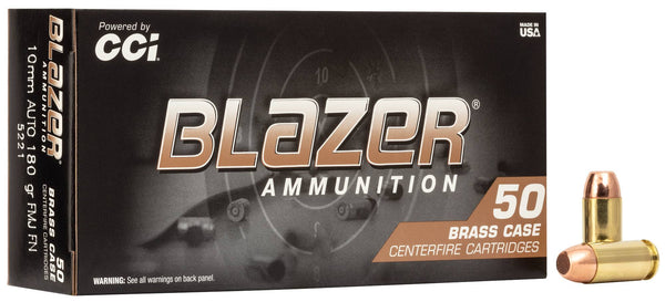 CCI 5221 Blazer Brass 10mm Auto 180 gr Full Metal Jacket (FMJ)