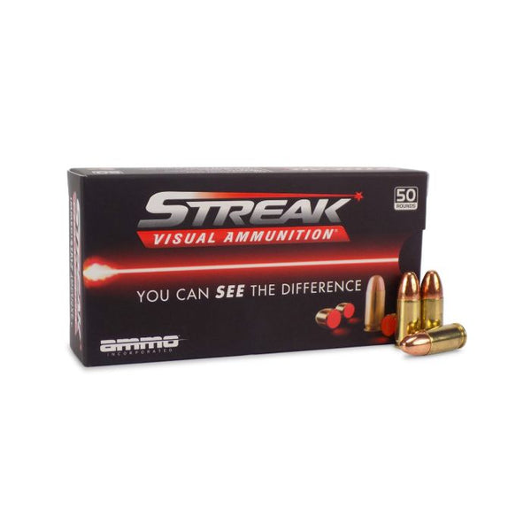 Streak Streak Visual (RED) Tracer Total Metal Case 124 Grain 9mm Luger/Parabellum 1065 fps 818778023486