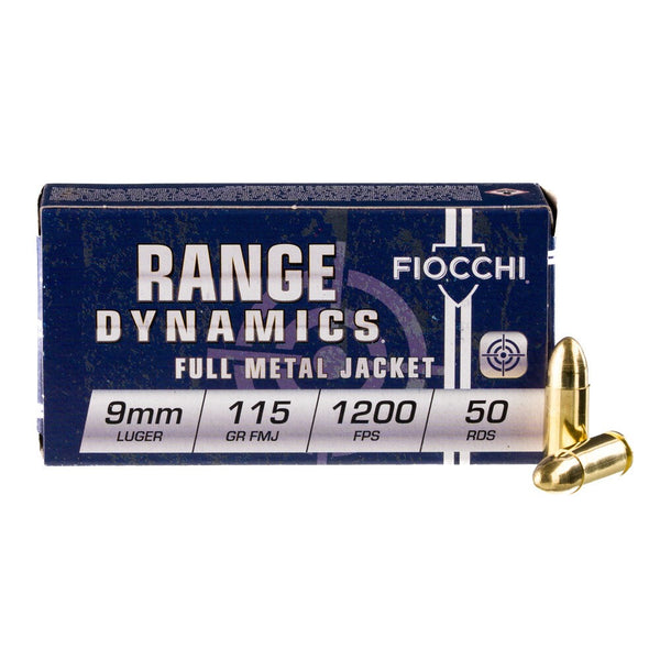 Fiocchi Range & Training Dynamics 9mm Luger 115 Grain Full Metal Jacket(FMJ)