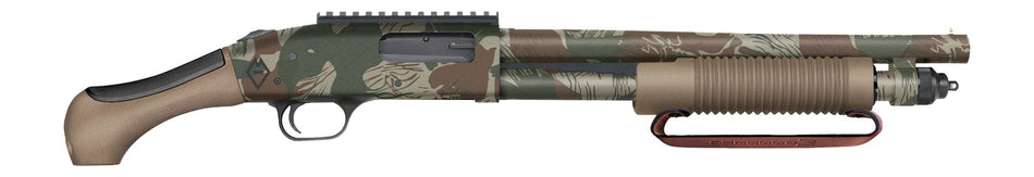 Mossberg 50632 590 AfterShock 12 Gauge 5+1 14.38" Rhodesian Brushstroke Camo Barrel & Receiver w/Picatinny Rail, FDE Aftershock Grip