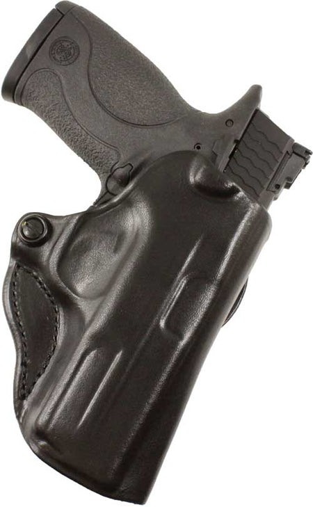 DeSantis Mini Scabbard Outside Waistband Leather Holster LH Springfield Hellcat BLK