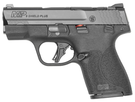 Smith & Wesson 14280 M&P9 Shield Plus Micro-Compact 9mm Luger 10+1 3.10" Black Armornite Stainless Steel Barrel & Optic Ready/Serrated Slide, Black Polymer Frame, Black Textured Grip