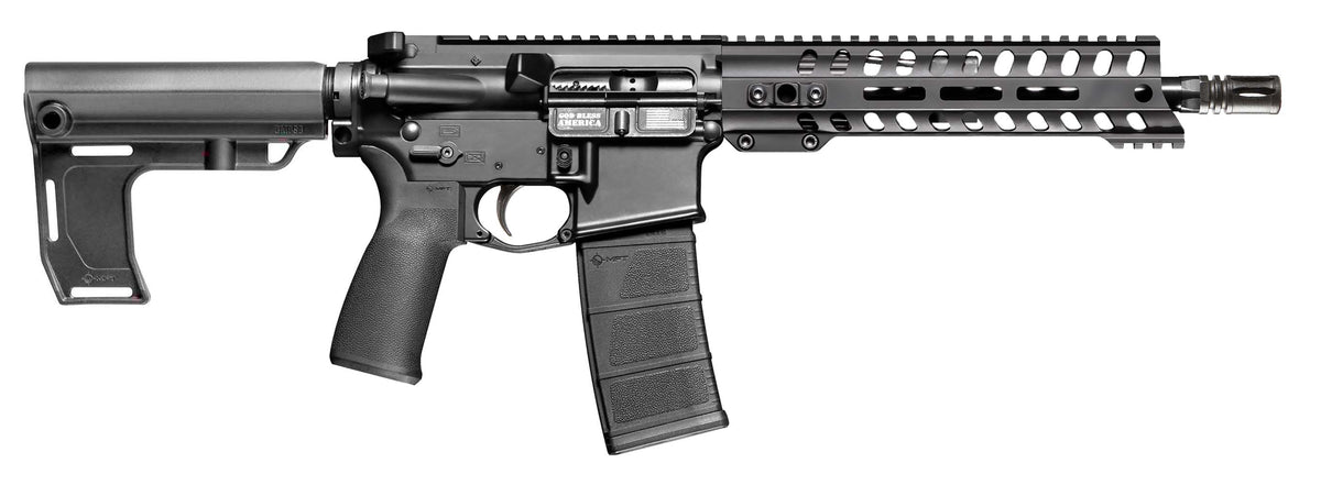 Patriot Ordnance Factory 2295 P15 Constable 300 Blackout 30+1 10.50" M-LOK Handguard, Black Anodized Aluminum Receiver w/Picatinny Rail, Black Polymer MFT Blade Stabilizer, MFT Grip
