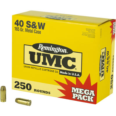 Remington .40 S&W UMC Mega Pack 165 grain Full Metal Jacket ammunition