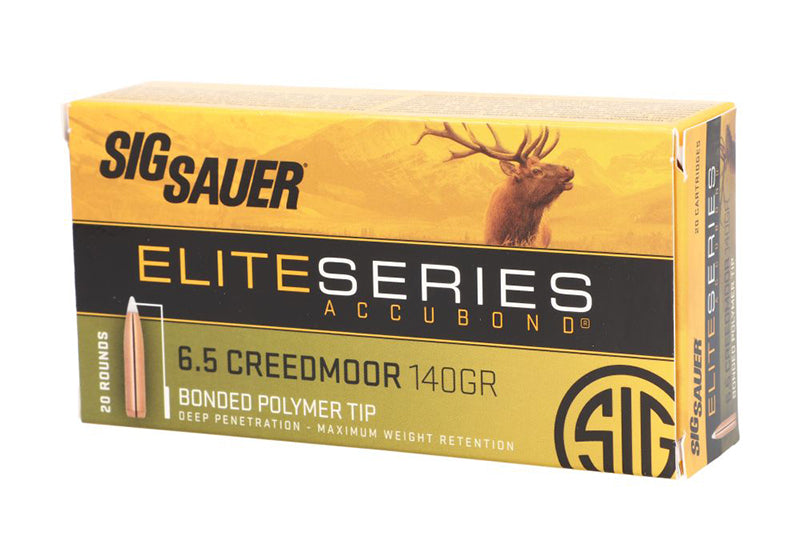 Sig Sauer 6.5mm Creedmoor Elite Hunting 140 grain Nosler AccuBond ammunition