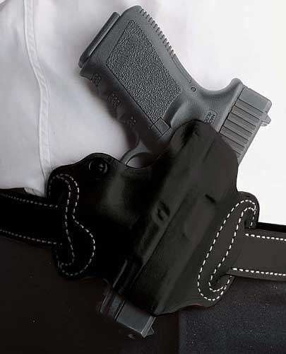 DeSantis Mini Slide Holster OWB RH Black Leather Fits M&P Shield 9/40