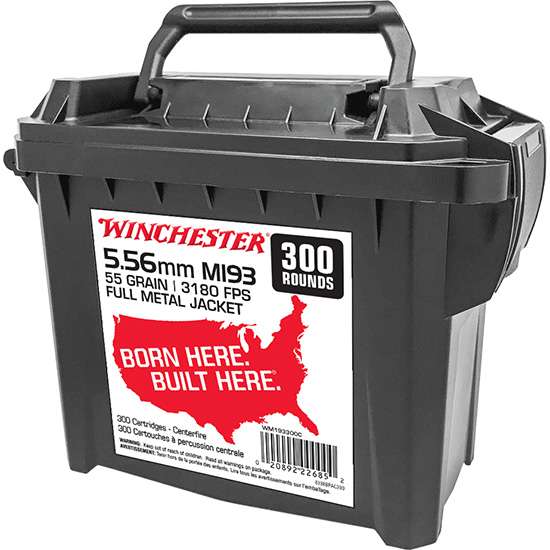 Winchester 5.56x45mm NATO M193 55 grain Full Metal Jacket ammunition