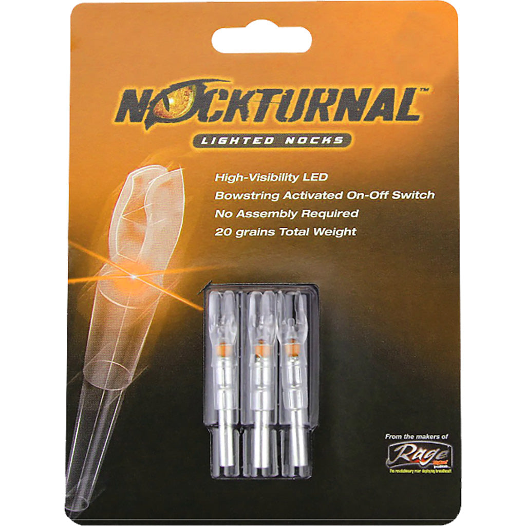 Nockturnal G Size Orange Lighted Nocks 3 pk. Ultra-Bright LED