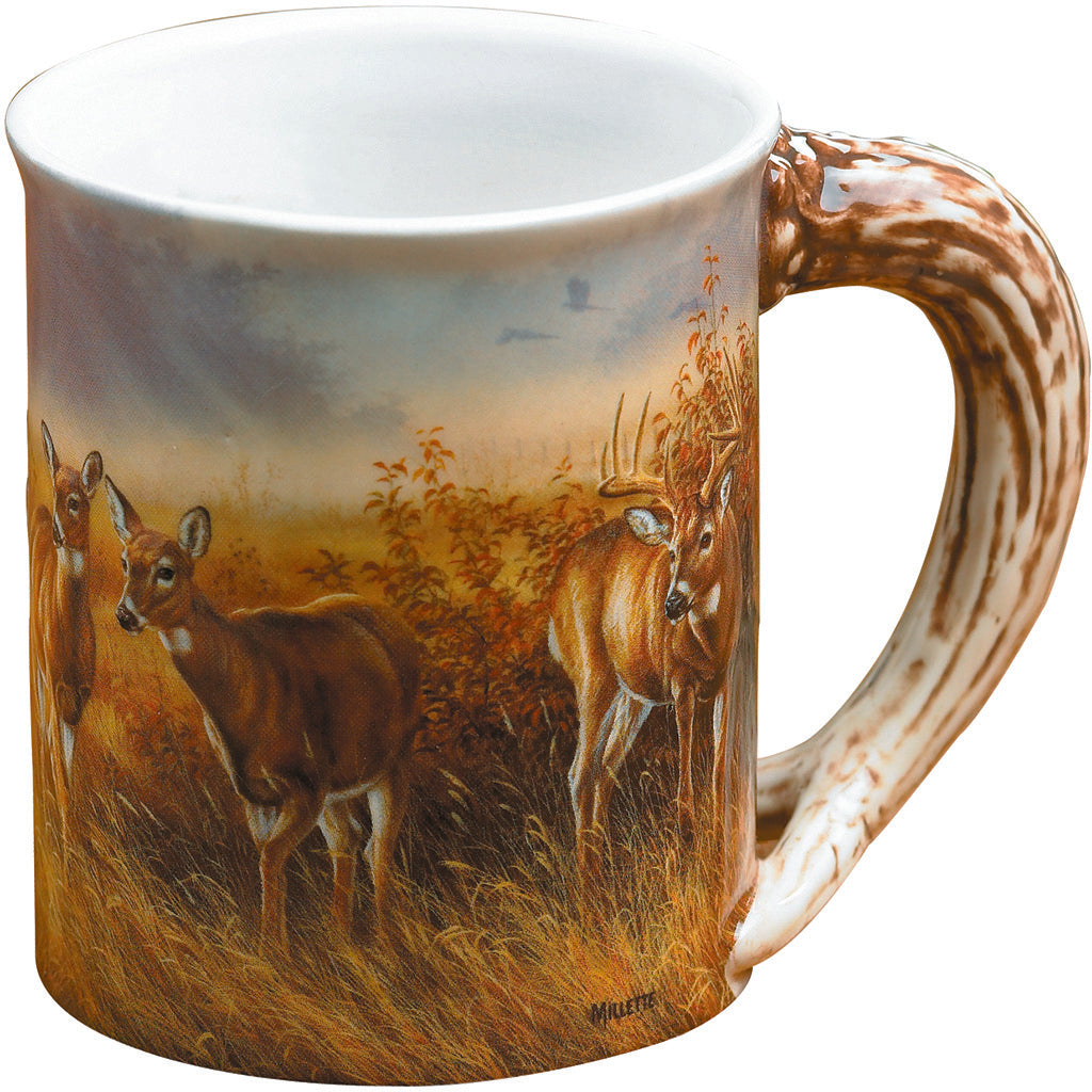 Wild Wings Whitetail Meadow Mist Nature Scene Sculpted Mug