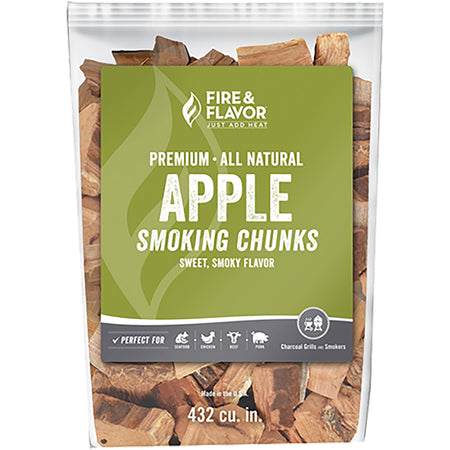 Fire and Flavor All Natural Apple Smoking Wood Chunks 4 Pound Bag