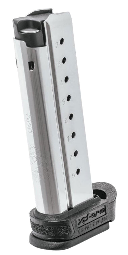 Springfield Armory XD-E 9rd 9mm Luger Stainless Steel Mag w/ Extended Sleeve