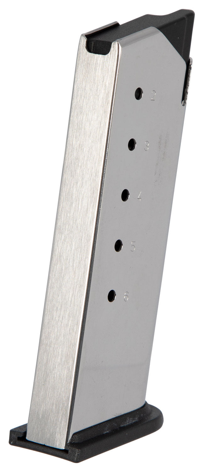 Springfield Armory XD-E 6rd .45 ACP Flush Fit Stainless Steel Pistol Magazine
