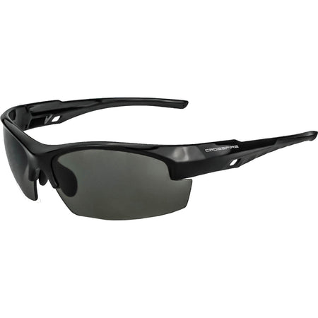 Crossfire Fire Streak Shooting Glasses Black/Smoke with Dual Molded Temple Arms