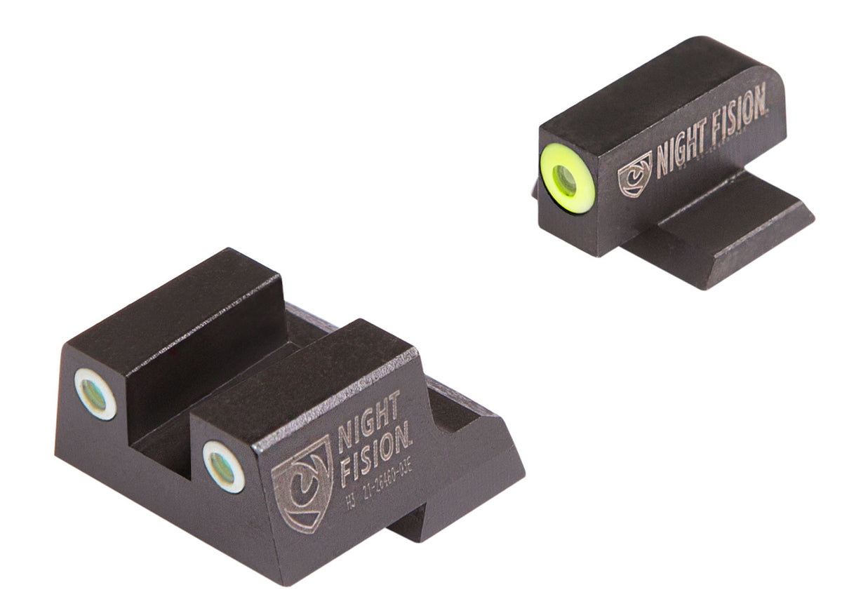 Night Fision CNK026003YGW Green Tritium Yellow Outline Front - White Ring Rear Sights Canik TP9SFx/TP9SFL
