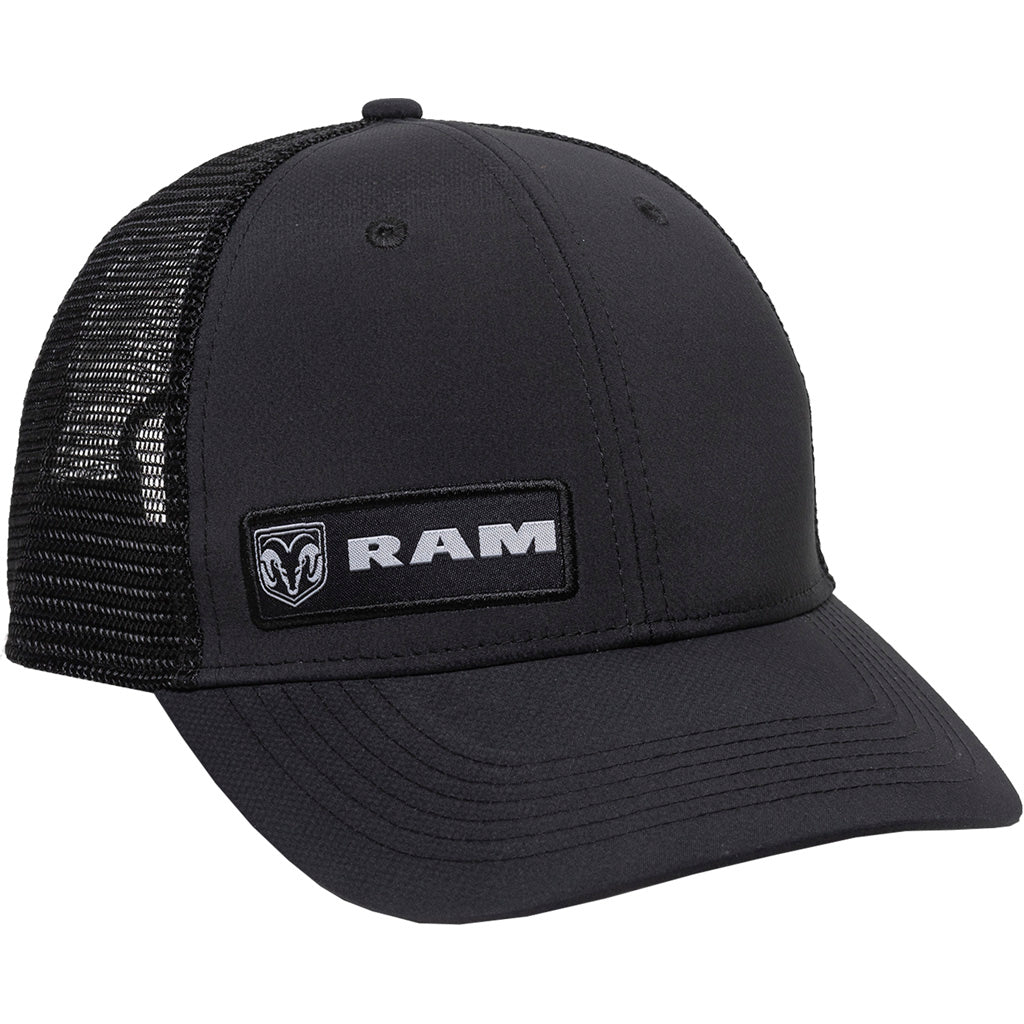 Outdoor Cap Dodge Ram Woven Label Meshback Cap Black