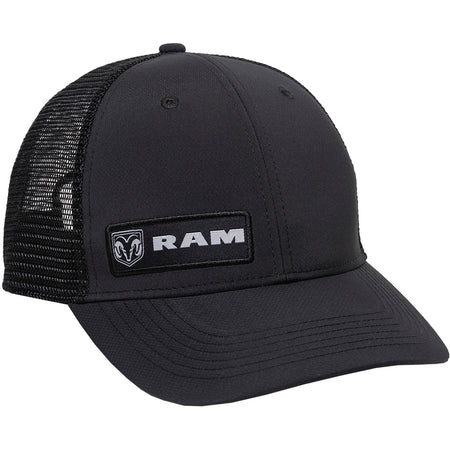 Outdoor Cap Dodge Ram Woven Label Meshback Cap Black