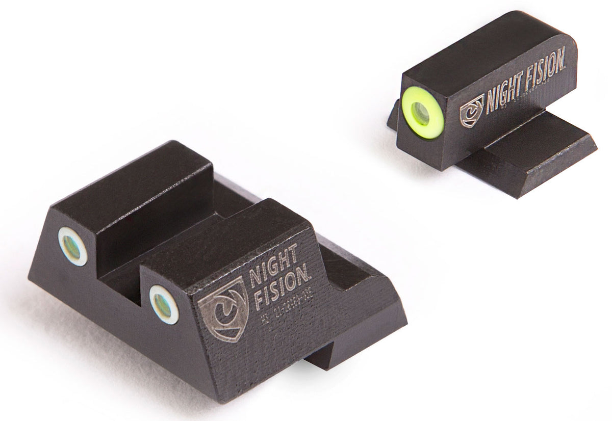 Night Fision CNK027003YGW Green Tritium Yellow Outline Front - White Ring Rear Night Sights Canik TP9SF Elite