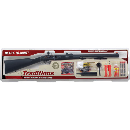 Traditions Deerhunter .50 Cal Flintlock Rifle 24" Blued Barrel Synthetic Stock Redi-Pak Included