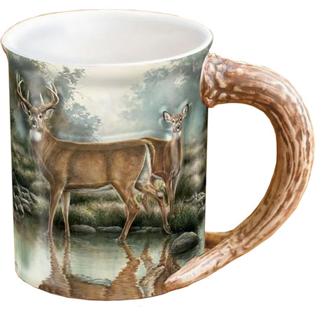 Wild Wings Tranquil Waters Whitetail Deer Collectible Stoneware Mug 16 oz.