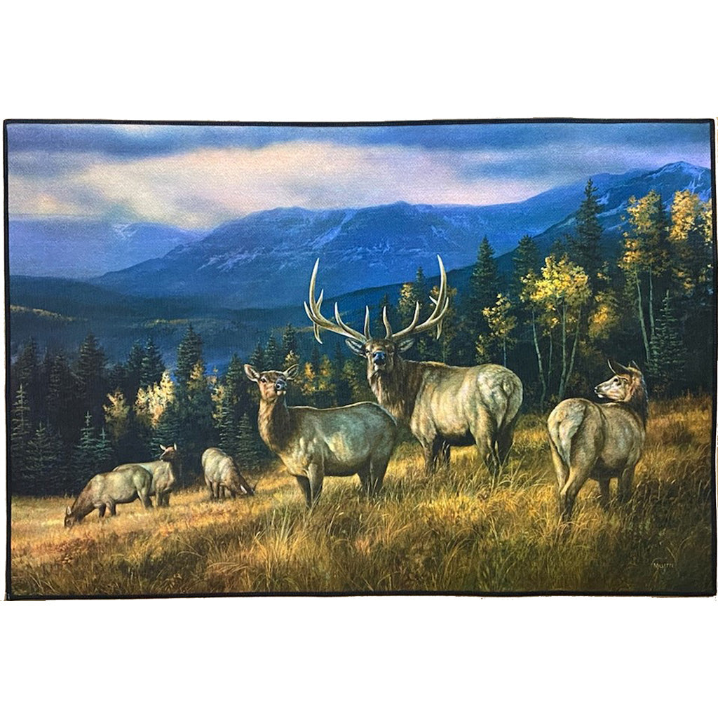 Custom Printed Rug Autumn Gold Elk Polyester 37" x 52"