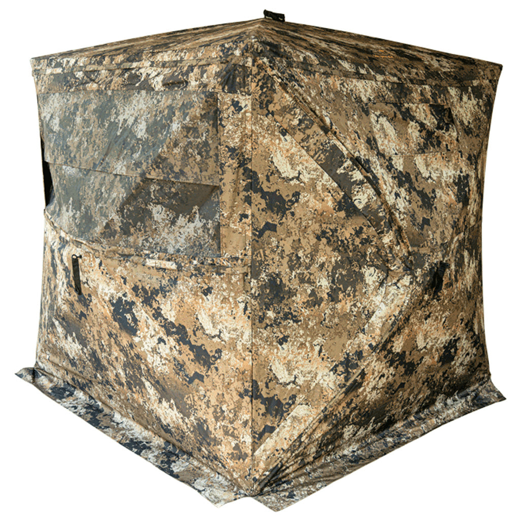 Buck Bourbon Rack House 300 Four-Sided Ground Blind One-Way Mesh Camo