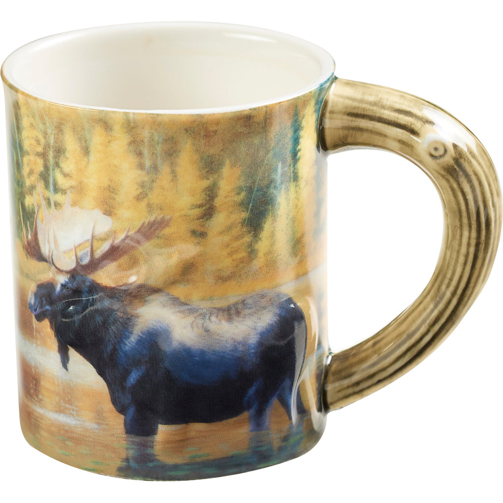 Wild Wings Sculpted Handle Mug Lone Moose 16oz