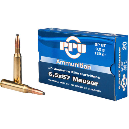 Prvi Partizan 6.5x57mm Mauser  139 grain Boat Tail Soft Point ammunition