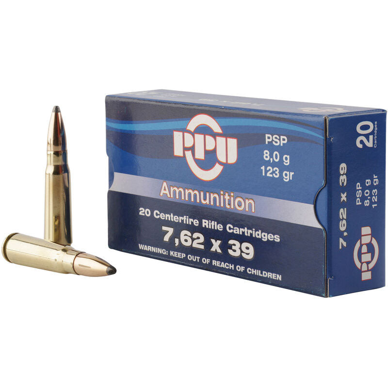 Prvi Partizan 7.62x39mm Metric Rifle 123 grain Pointed Soft Point ammunition