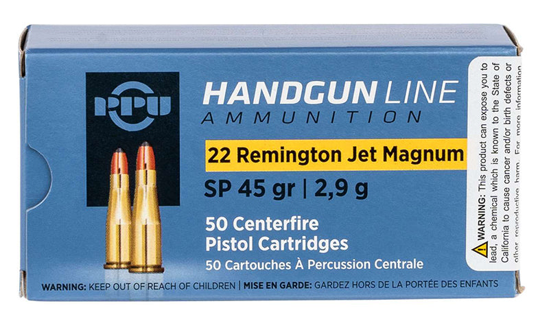 Prvi Partizan .22 Rem Jet Mag Handgun 45 grain Soft Point ammunition
