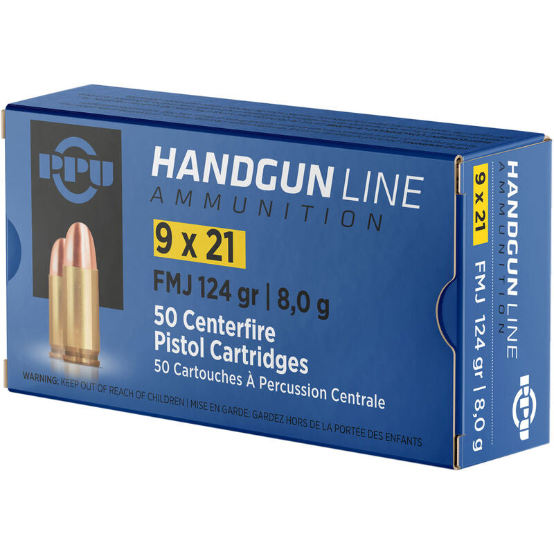 Prvi Partizan 9x21mm IMI  124 grain Full Metal Jacket ammunition