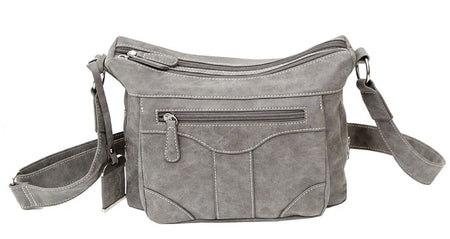 Bulldog BDP-083 Concealed Carry Cross Body Purse with Holster in Grey Suede
