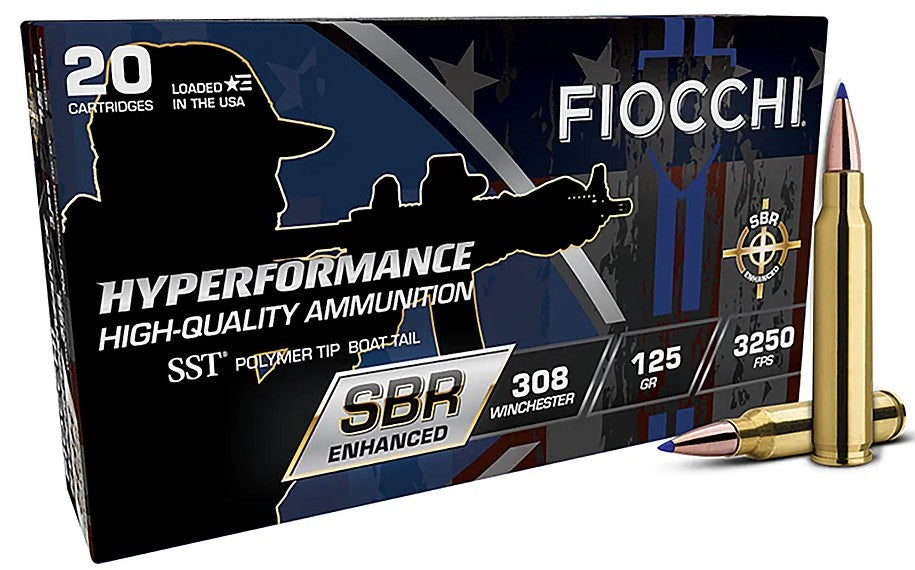 Fiocchi .308 Win / 7.62x51mm Hyperformance SBR Enhanced 125 grain Super Shock Tip ammunition