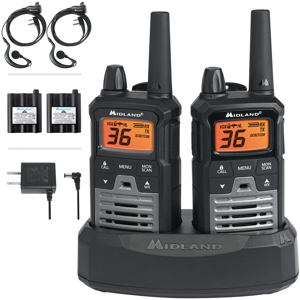 Midland X-Talker T290VP4 GMRS Radios with Weather Scan and eVOX 2 pk.