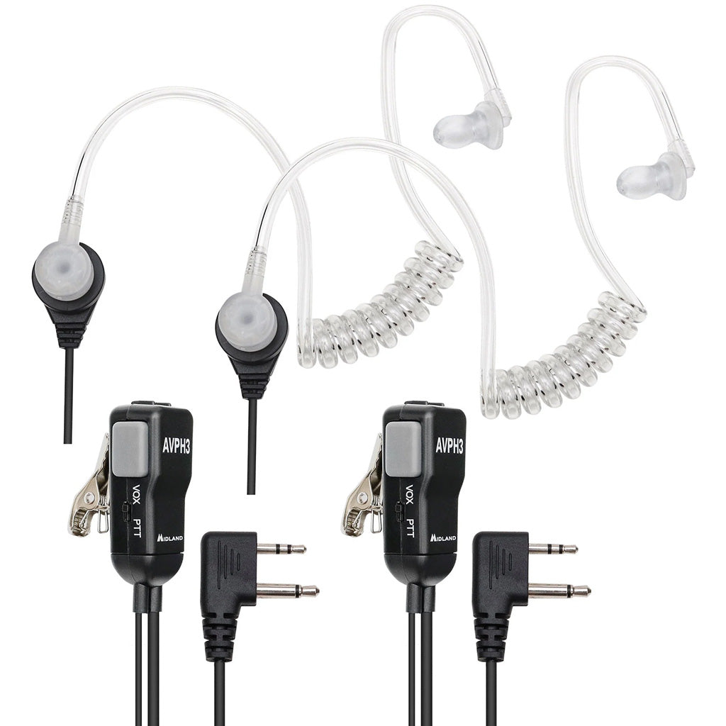 Midland FBI Style In-Ear Headset with Boom Mic for GMRS FRS Two-Way Radios