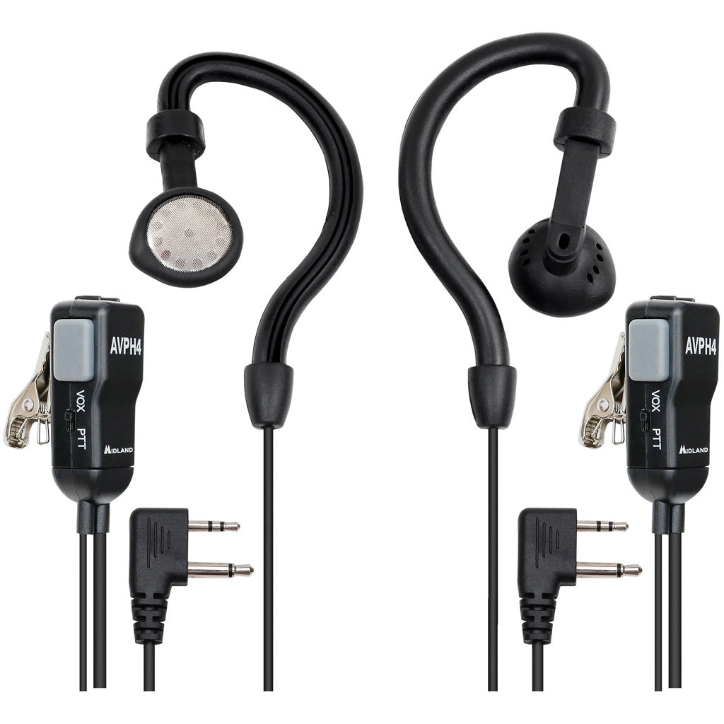Midland Wrap-Around Ear Headset with Push-to-Talk for GMRS FRS Two-Way Radios