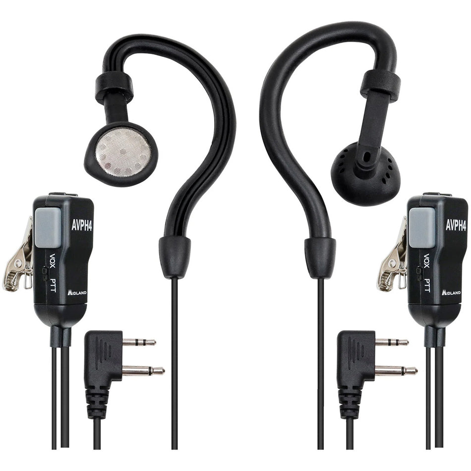 Midland Wrap-Around Ear Headset with Push-to-Talk for GMRS FRS Two-Way Radios