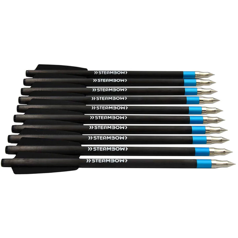 Steambow 10-Pack Light Target Arrows Carbon 145 Grains for 35 to 75 lb Crossbows