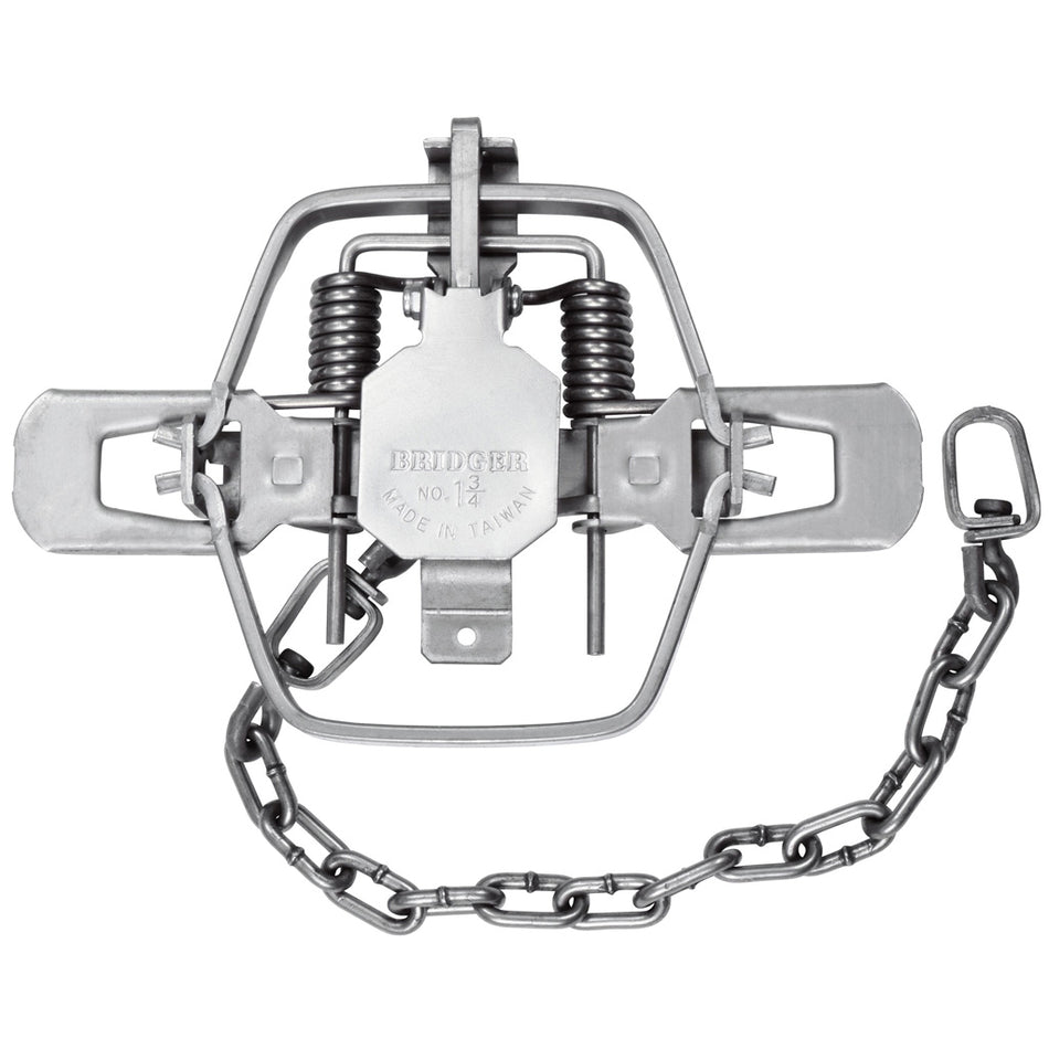 Bridger Coil Trap #1.75 Heavy-Duty Offset Jaw with Night Latch Dog and D-Ring