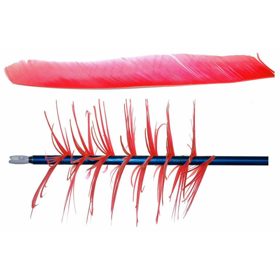 Trueflight Flu-Flu Spiral Wrap Feathers Red Right Wing 100 Pack