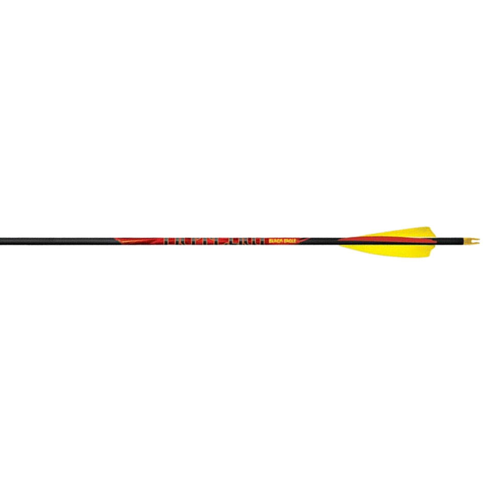 Black Eagle Outlaw 500 Spine Carbon Arrows 3 in. Yellow and Red Feathers 6-Pack