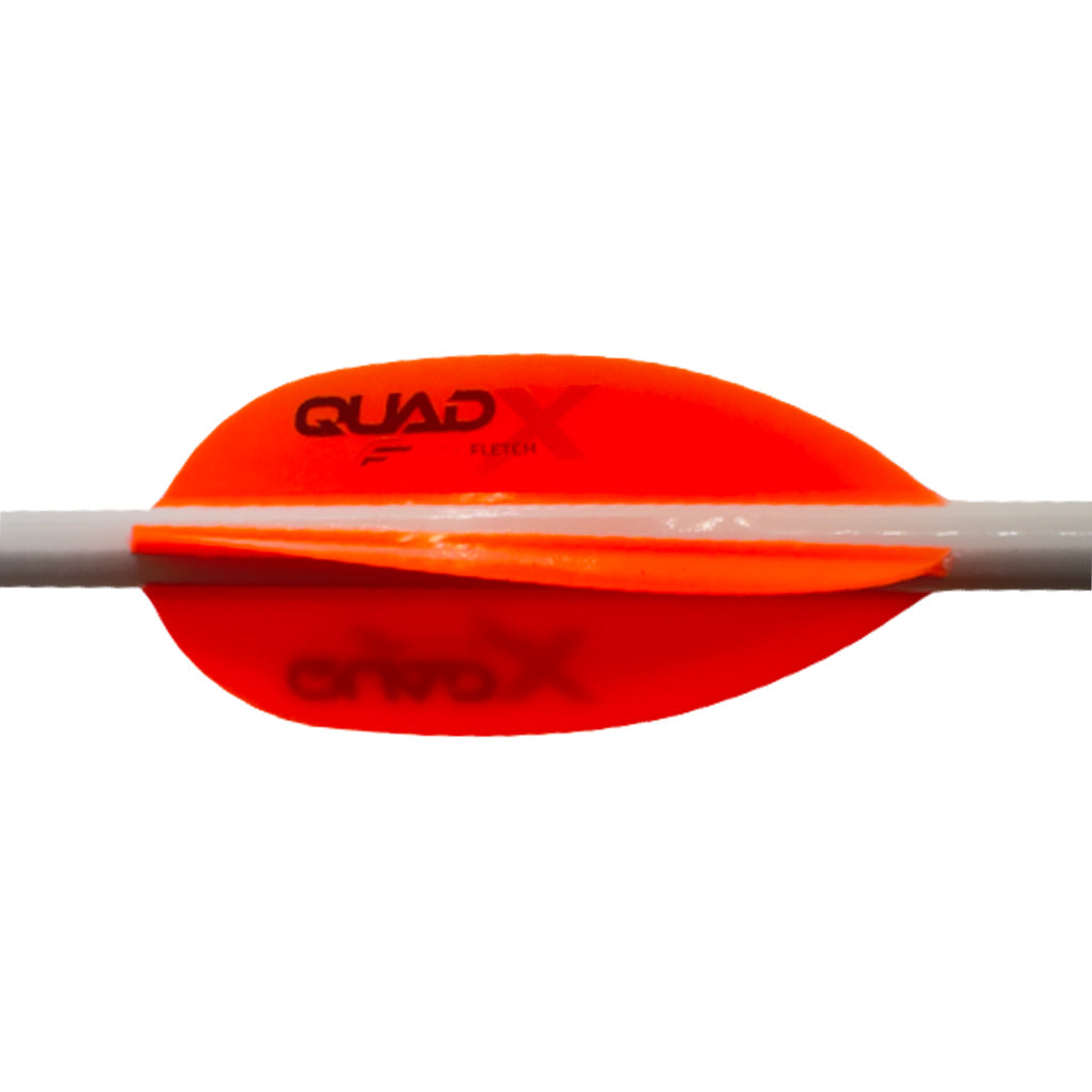 Flex Fletch Quad X Parabolic Arrow Vanes Blaze Orange 50 pk.