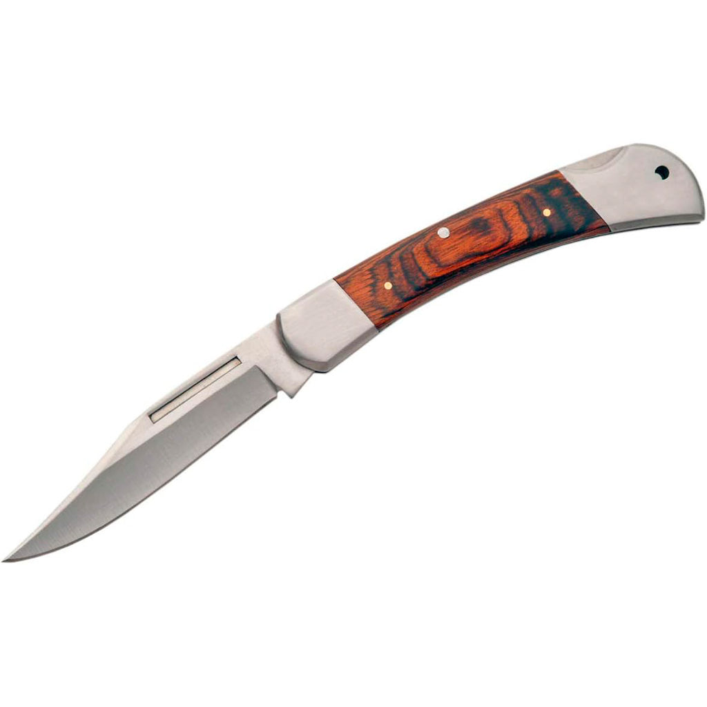 SZCO Classic Lockback Pocket Knife Pakkawood Handle Steel Bolster 4" Closed