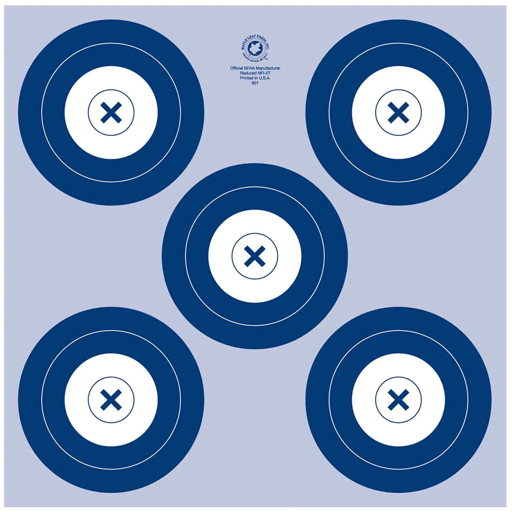 Maple Leaf Official NFAA 5-Spot Indoor Archery Targets 25 pk.