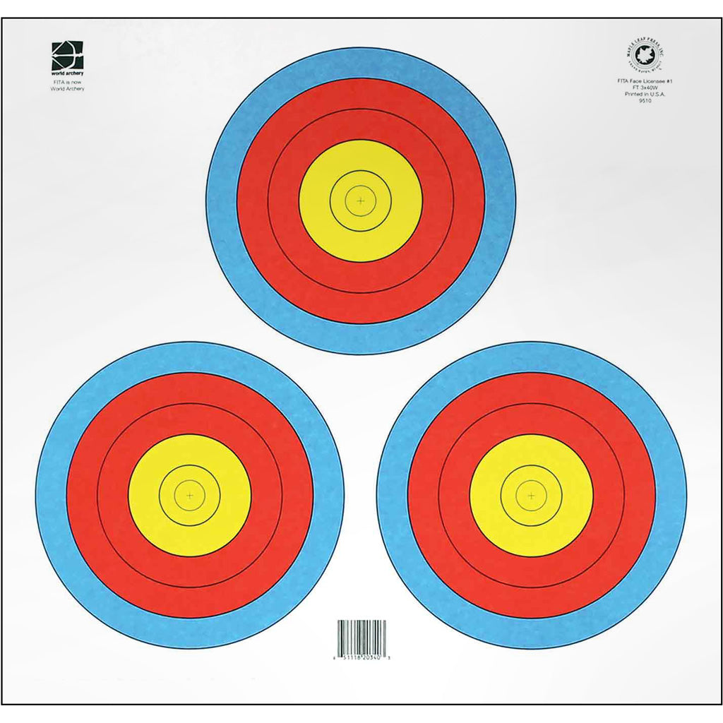Maple Leaf Official WA 3-Spot Triangular Archery Targets 25 pk.