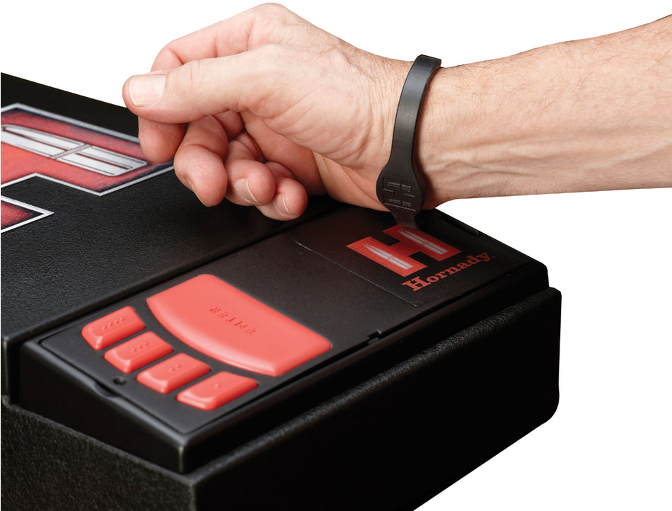 Hornady 98166 Rapid Safe RFID Wrist Band Replacement Black Rubber Programmable
