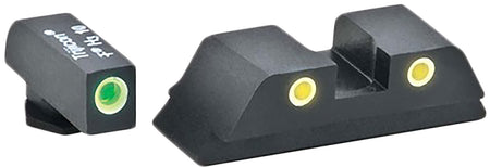 AmeriGlo GL5115 Glock Gen 5 Classic Tritium Sight Set Green White Outline Front Yellow Rear
