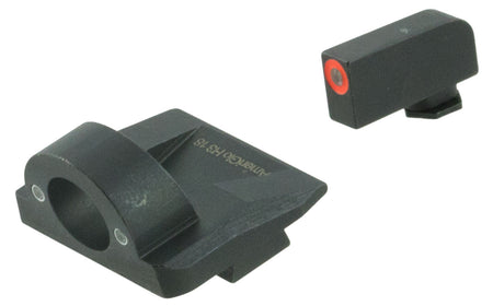 AmeriGlo GL5225 Glock Gen 5 Ghost Ring Night Sight Set Green Orange Outline Front Green Tritium Rear