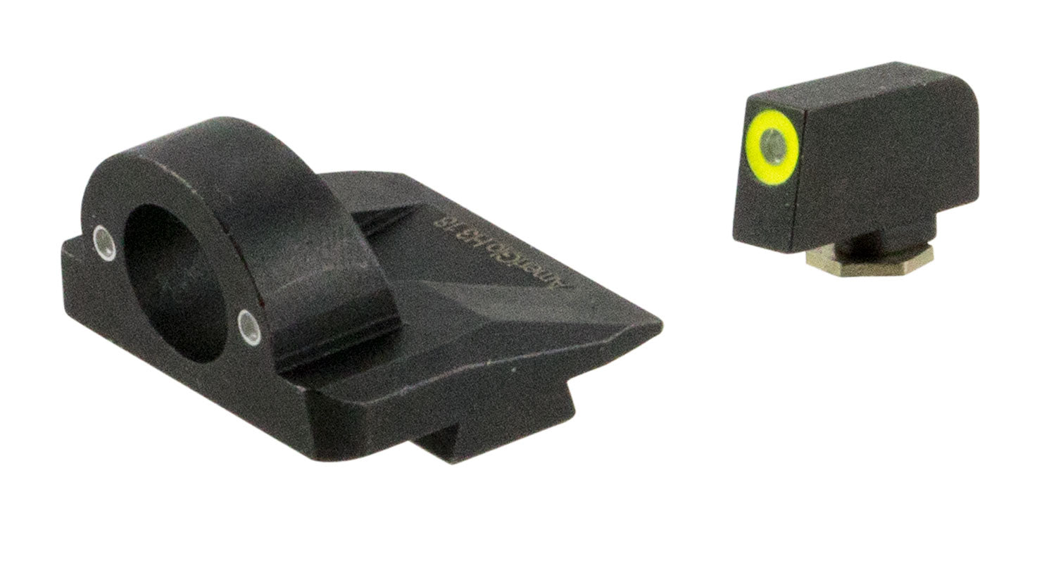AmeriGlo GL5325 Glock Gen 5 Ghost Ring Night Sight Set Green LumiGreen Outline Front Green Tritium Rear
