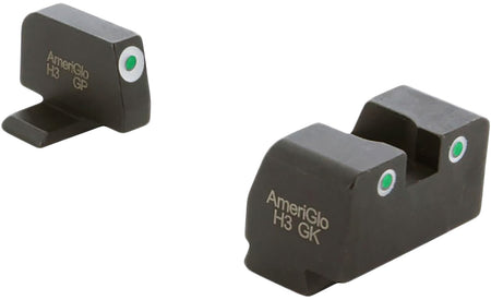 AmeriGlo XD181 Co-Witness Sight Set for Springfield XD Green Tritium White Outline Front and Rear Sights