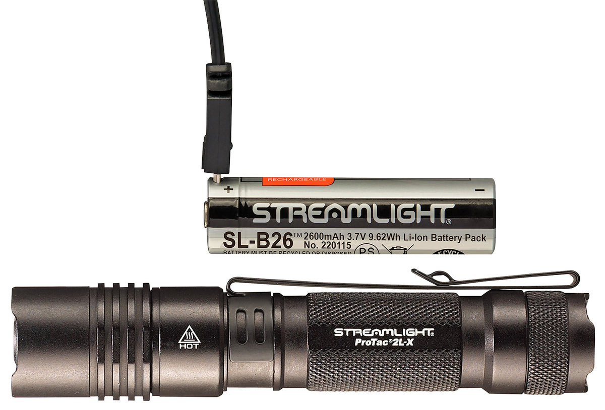 Streamlight ProTac 2L-X USB Rechargeable Flashlight Black Anodized 500 Lumens with Pocket Clip